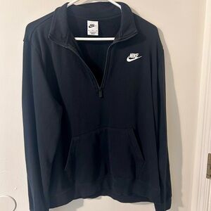 Nike Men's Sportswear Brushed-Back 1/2-Zip Pullover-Black